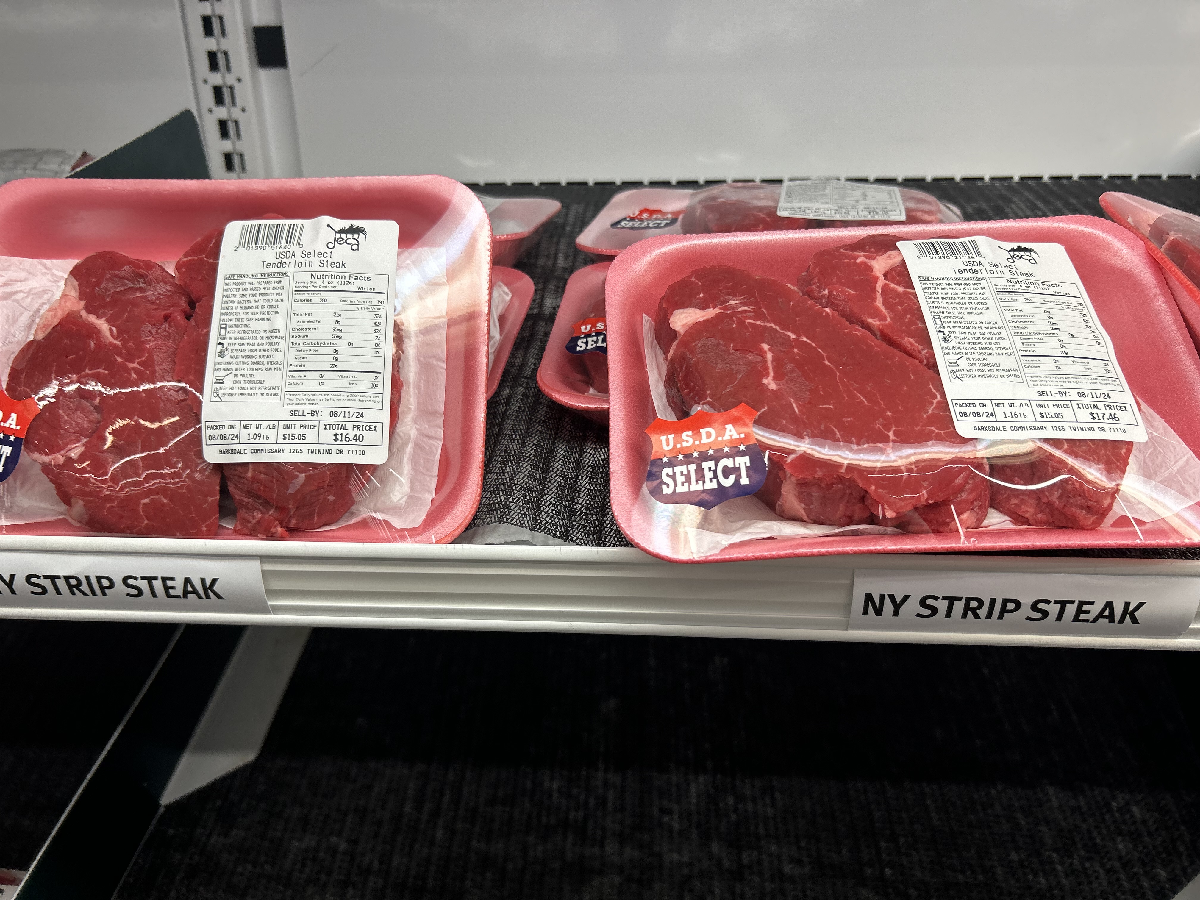 Original image of meat on shelf at grocery store